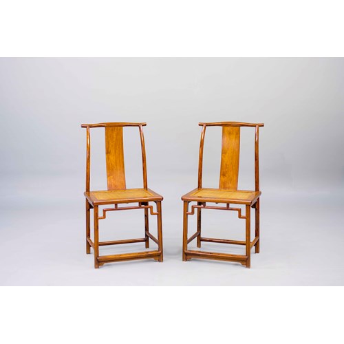 A pair of Huanghuali Wood Side Chairs